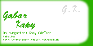 gabor kapy business card